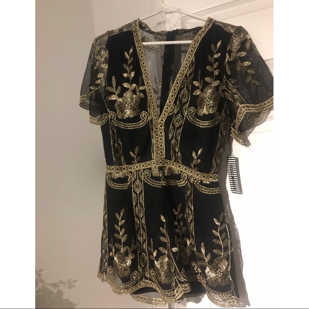 Black and gold romper